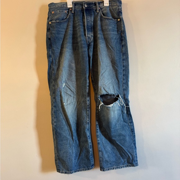 GAP Other - GAP 90s Loose Blue Denim Jeans With Distressed Knee Size 33x30